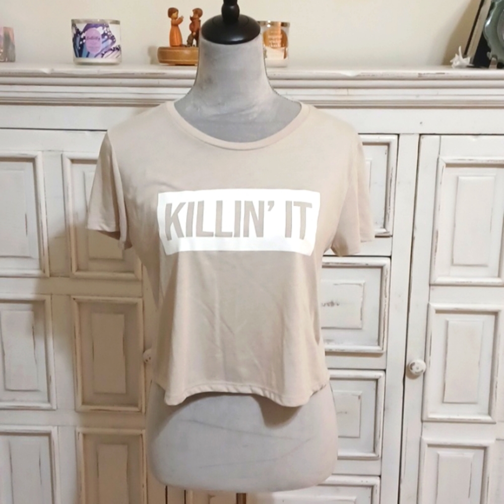 Medium taupe crop top
